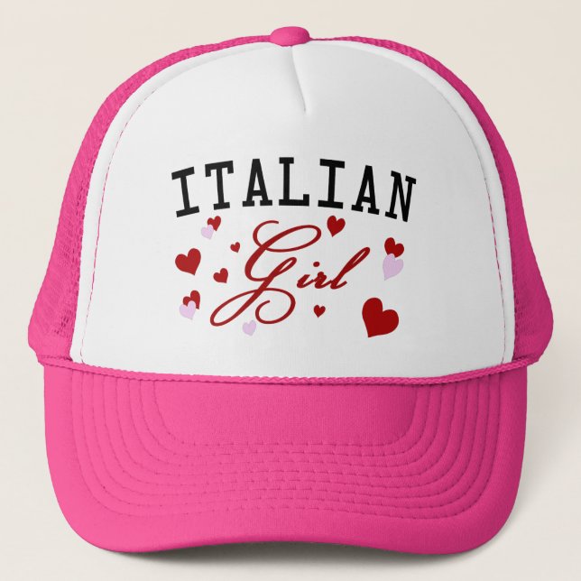 Casquette Fille italienne chapeau rose (Devant)