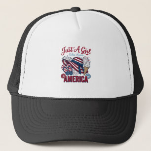 Casquette Fille Patriotique America Eté Vintage T-Shirt Desi