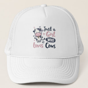 Casquette Fille qui aime vaches mignonne d'agriculture Cadea