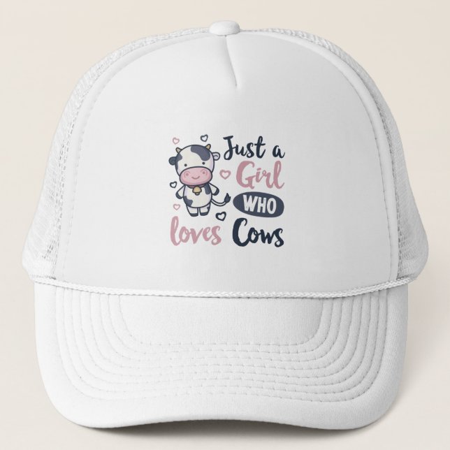 Casquette Fille qui aime vaches mignonne d'agriculture Cadea (Devant)