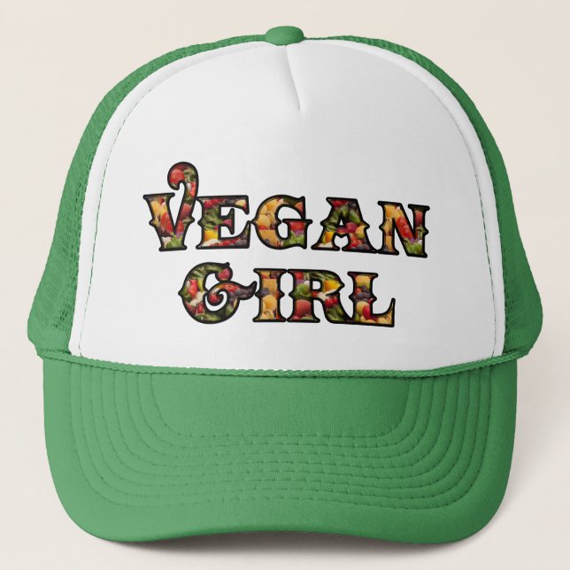 Casquette Fille végétalienne (Devant)