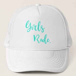 Casquette Filles Règle Inspirationnel Texte Vert Blanc