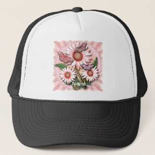 Casquette Fils papillon rose