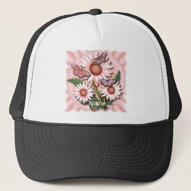 Casquette Fils papillon rose (Devant)