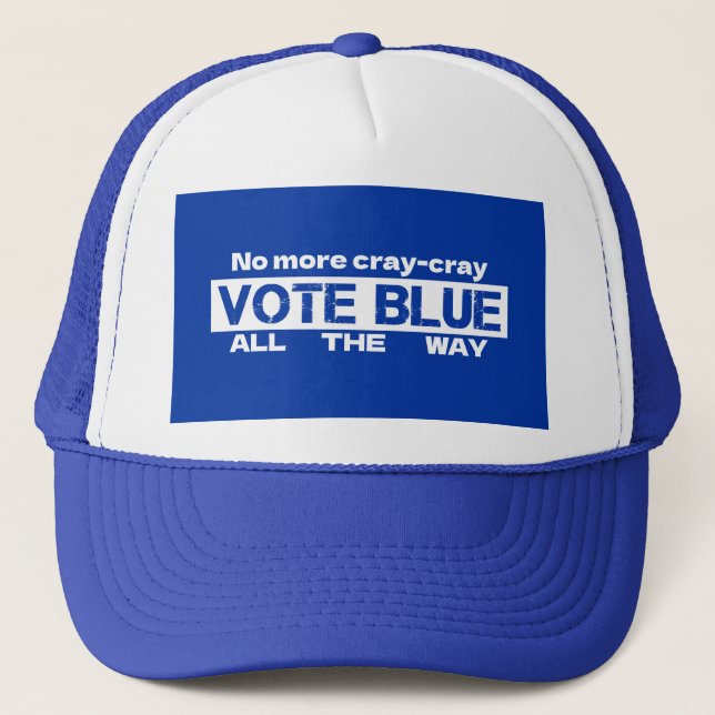 Casquette Fini Cray Cray Vote Blue Tout Le Chemin (Devant)