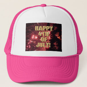 Casquette Fireworks 3 4 juillet chapeau de camionneur rose c