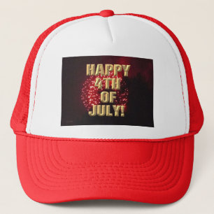 Casquette Fireworks 7 4 juillet chapeau de camionneur rouge