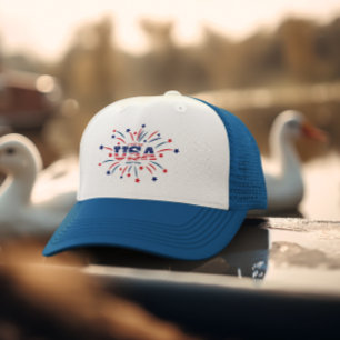 Casquette Fireworks USA Patriotique Rouge Blanc Bleu
