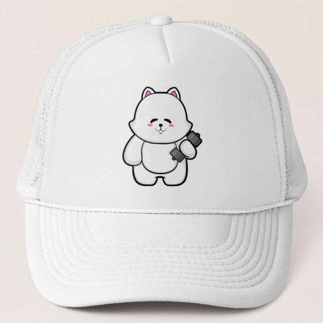 Casquette Fitness au chat avec Dumbbell (Devant)