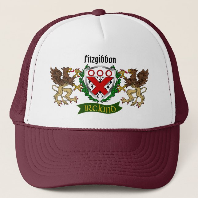 Casquette Fitzgibbon Bouclier irlandais personnalisé (Devant)