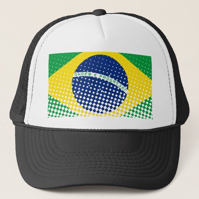 Casquette Flag Of Brazil With Halftone Effect (Devant)