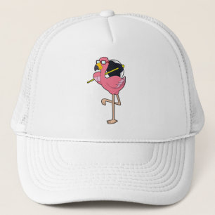 Casquette Flamant rose avec parapluie