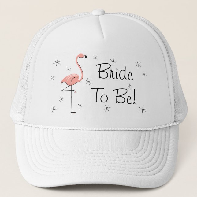 Casquette Flamant rose Rose 'Mariée À Être ! ' chapeau de ca (Devant)