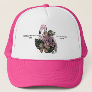 Casquette Flamant rose rose texte personnalisé