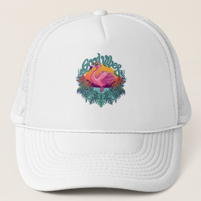 Casquette Flamant rose tropical (Devant)