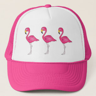 Casquette Flamant rose tropical rose chaud Flamants roses Bi