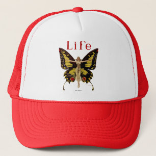 Casquette Flapper Butterfly Flying Woman Illustration