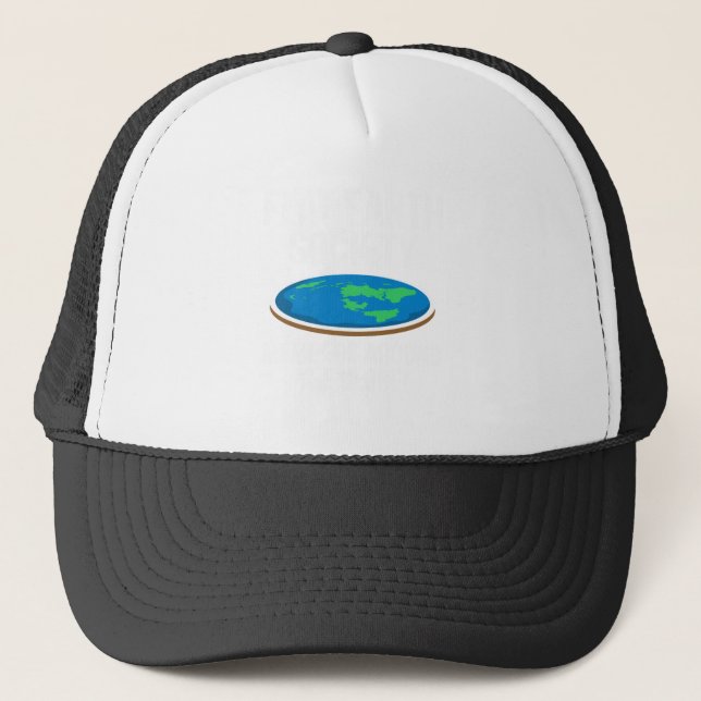 Casquette Flat Earth Society Membres Autour Du Monde Drôle (Devant)