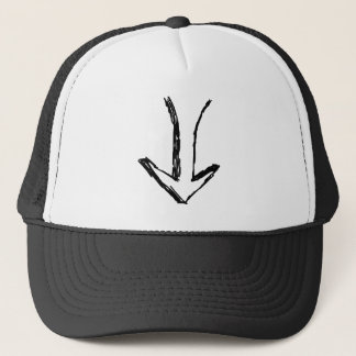 Casquette Flèche se dirigeant vers le bas. Noir et blanc.