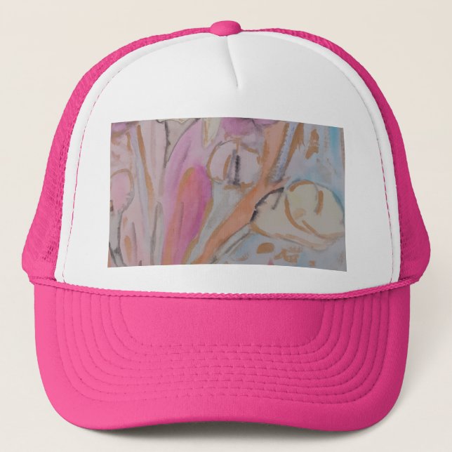 Casquette Fleur Abstrait Pastel (Devant)