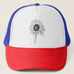 Casquette Fleur Arc-en-ciel Art Funky