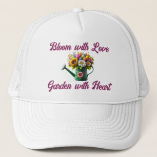 Casquette Fleur avec amour Jardin avec coeur