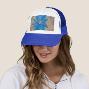 Casquette Fleur bleue