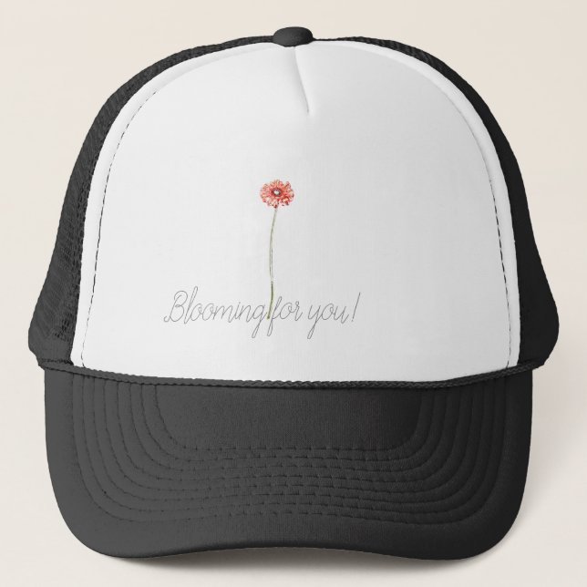Casquette Fleur de Gerbera rouge pâle (Devant)