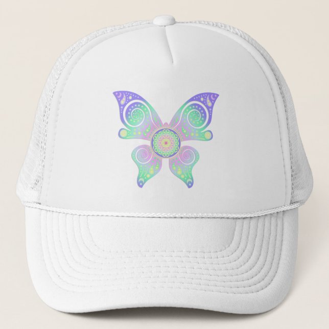 Casquette Fleur de vie / Blume des Lebens - papillon (Devant)