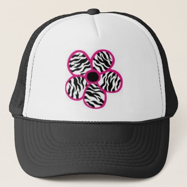 Casquette Fleur d'impression de zèbre (Devant)