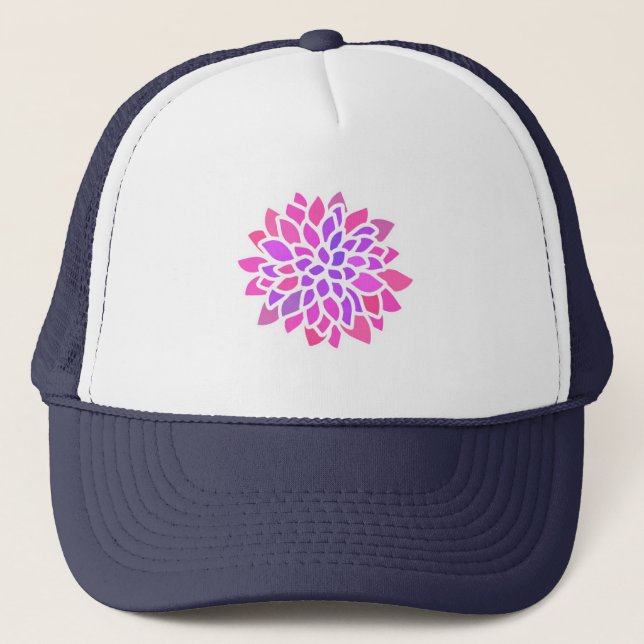 Casquette Fleur Hippie rose Rétro Moderne (Devant)