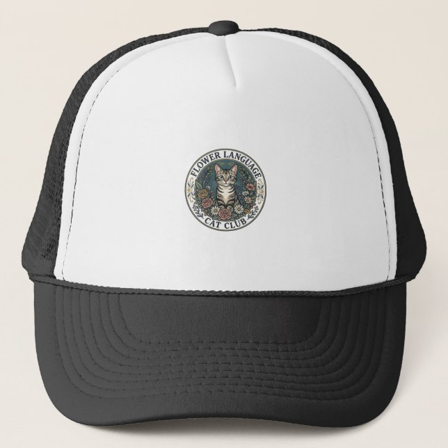Casquette Fleur Langage Chat Chat Graphique Tee Art - Fleur  (Devant)
