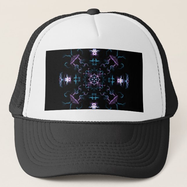 Casquette Fleur Mandala violette et bleue (Devant)