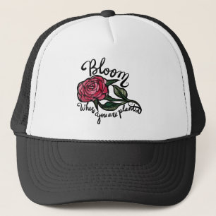 Casquette Fleur où vous avez planté Jardin rose rouge
