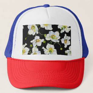 Casquette Fleurs chamomiles : Motif d'illustration aquarelle