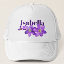 Fleurs de Hépatique Violette avec Nom