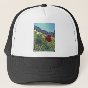 Casquette Fleurs et fleurs jaunes