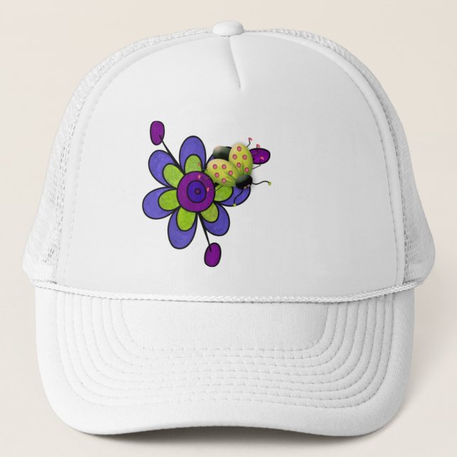 Casquette Fleurs Indigo & Green Fun (Devant)