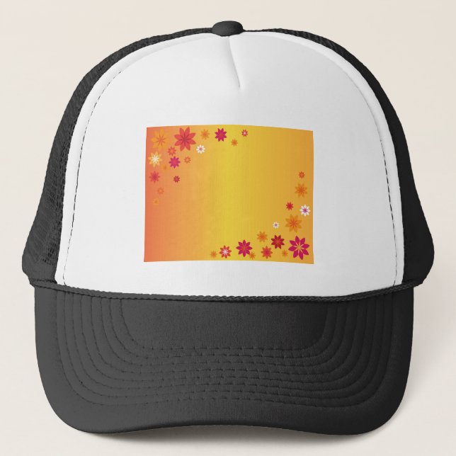 Casquette Fleurs orange (Devant)