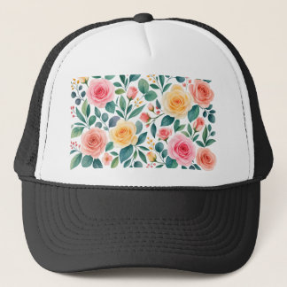 Casquette Fleurs Pastel Création Florale Botanique Vintage D