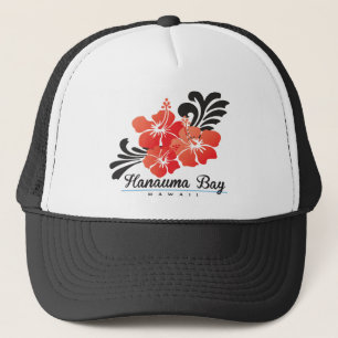 Casquette Fleurs rouges de ketmie d'Hawaï