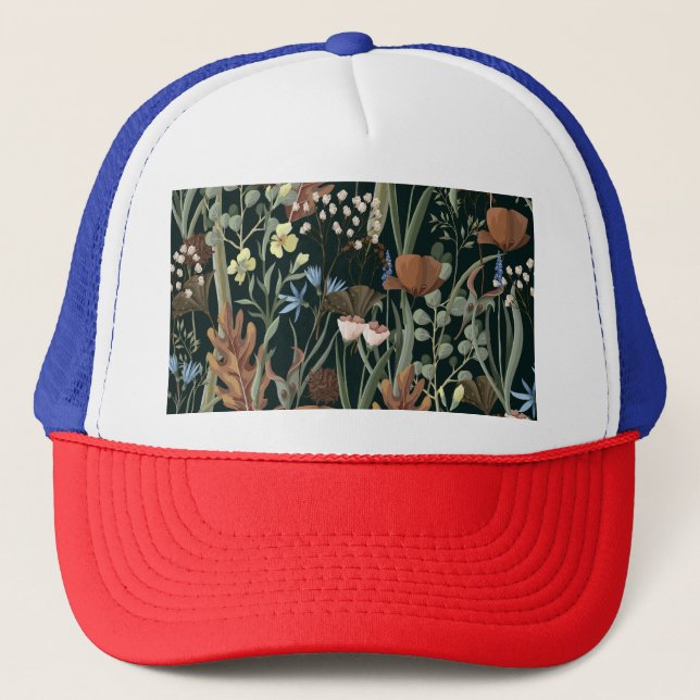 Casquette Fleurs sauvages et séchées Motif. (Devant)