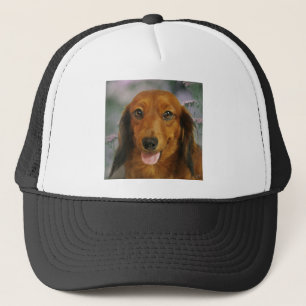 Casquette Fleurs sauvages mignonnes de teckel (aux cheveux