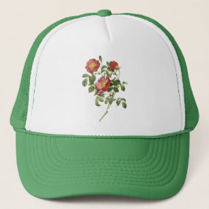 Casquette Fleurs Vintage Floral Rose Rouge de l'Amour par Re