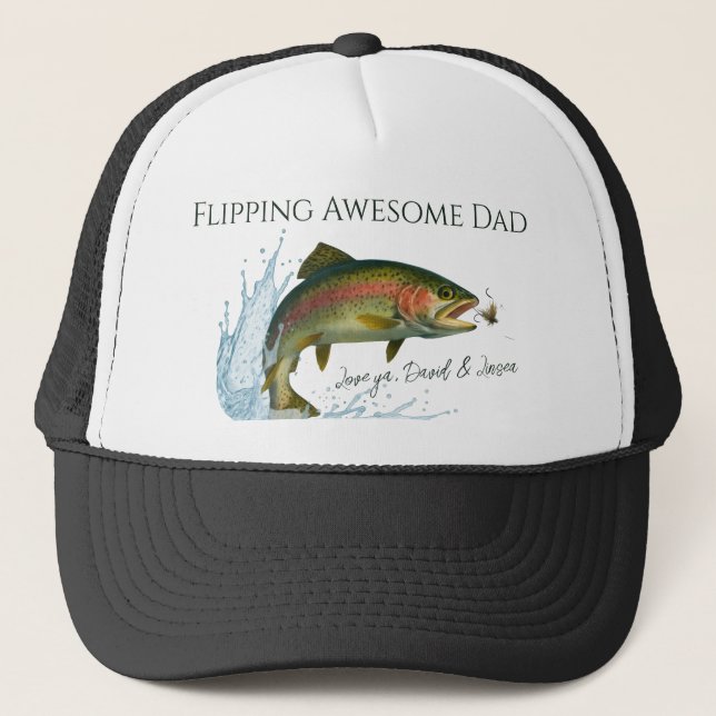 Casquette Flime Awesome papa noms d'enfants (Devant)