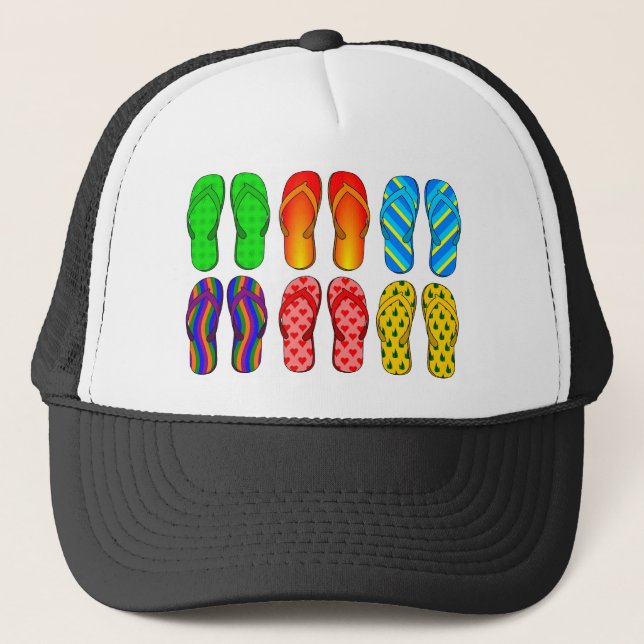 Casquette Flip Flops Coloré Plage Amusante Thème Cadeaux d'é (Devant)
