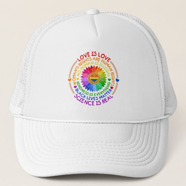 Casquette Floral Arc-en-ciel Position politique et sociale (Devant)