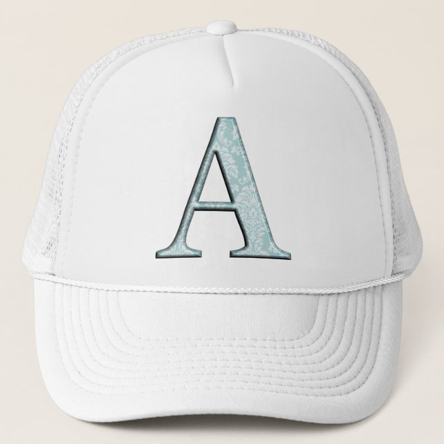 Casquette Floral bleu Imprimer Un monogramme initiales Cadea (Devant)