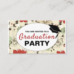 Casquette floral chic, Invitation de billet de la 
