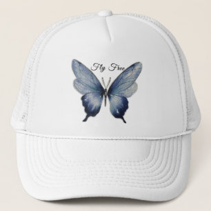 Casquette Fly Free – Conception Artistique Papillon Bleu